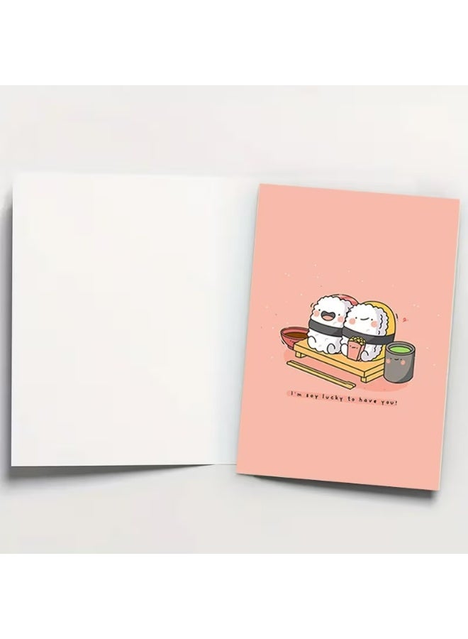 Kandid Cute Valentine's Card 1pc "Happy Valentine's Day" Sushi (Sushi) - Image 3